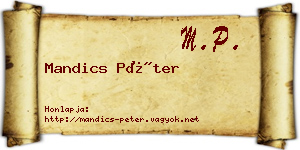 Mandics Péter névjegykártya